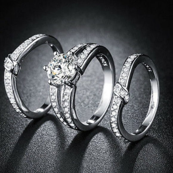 NEW Stamped 925 Silver 3 pcs set Rings - Picture 7 of 7